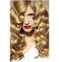 Lustrous Full Lace Medium Wavy Blonde Virgin Brazilian Hair Wig