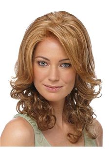 Lustrous Lace Front Medium Wavy Blonde Remy Hair Wig