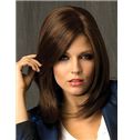 Modern Full Lace Medium Straight Brown Remy Hair Wig