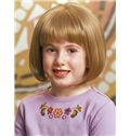 Modern Short Blonde 100% Indian Remy Hair Kids Wigs 12 Inch