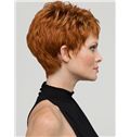 Modern Short Wavy Red 6 Inch Real Remy Hair Wigs