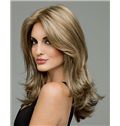 Natural Lace Front Medium Wavy Gray Top Quality Remy Hair Wig