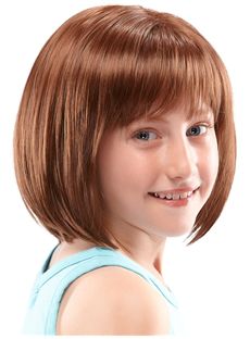 Natural Short Blonde 100% Indian Remy Hair Kids Wigs 12 Inch