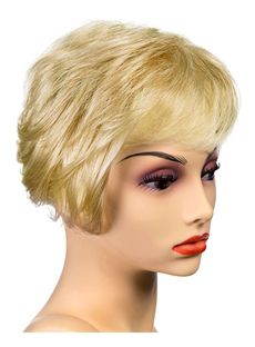Natural Short Wavy Blonde 10 Inch Synthetic Hair Wigs