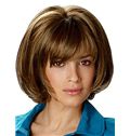 New Fashion Short Wavy Brown 12 Inch Indian Remy Hair Wigs