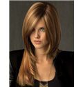 New Glamourous Full Lace Medium Straight Brown Remy Hair Wig
