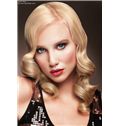New Glamourous Full Lace Medium Wavy Blonde Top Remy Hair Wig