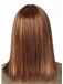 New Glamourous Medium Straight Brown 16 Inch Human Hair Wigs