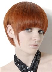 New Glamourous Short Straight Red 10 Inch Human Hair Wigs