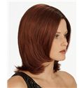 Newest Full Lace Medium Wavy Red Remy Hair Wig