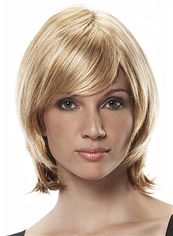 Newest Short Wavy Blonde 12 Inch Indian Remy Hair Wigs