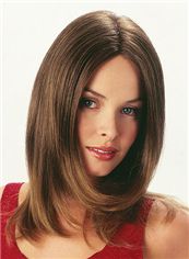 Noble Full Lace Medium Straight Brown Remy Hair Wig