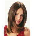 Noble Full Lace Medium Straight Brown Remy Hair Wig