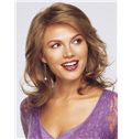 Online Wigs Full Lace Medium Wavy Brown Remy Hair Wig