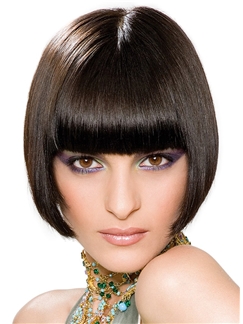 Outstanding Short Straight Black 10 Inch Human Hair Wigs