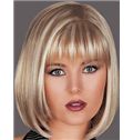 Perfect Short Straight Blonde 12 Inch Human Hair Wigs