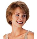 Pretty Full Lace Short Wavy Red Top Quality Human Hair Wig