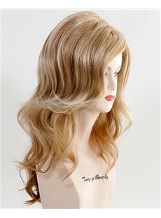 Shining Lace Front Medium Wavy Blonde Top Real Human Wig