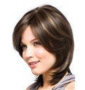 Stylish Full Lace Medium Straight Brown Remy Hair Wig