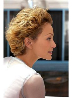 Super Smooth Full Lace Short Wavy Blonde Remy Hair Wig