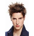 Super Smooth Short Brown Remy Mens Wigs