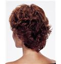 Top Quality Capless Short Wavy Brown Remy Hair Wig
