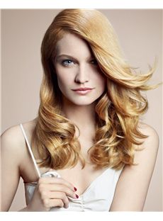 Vogue Wig Full Lace Medium Wavy Blonde Remy Hair Wig