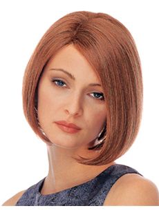 Wonderful Full Lace Short Wavy Red Remy Hair Wig
