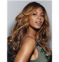 Beyonce Knowles' Lace Front Medium Wavy Golden Brown Virgin Brazilian Hair Wig