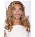 Stylish Full Lace Medium Wavy Blonde Beyonce 100% Human Hair Wig