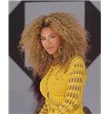 Chic Beyonce Knowles' Wig Full Lace Medium Curly Blonde Human Hair 