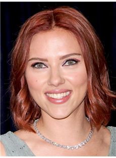Scarlett Johansson Hairstyle Short Wavy Full Lace Human Hair Bob Wigs
