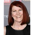 Kate Flannery Hairstyle Medium Straight Full Lace Human Hair Bob Wigs