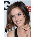 Jessica Stroup Hairstyle Short Straight Full Lace Human Hair Bob Wigs