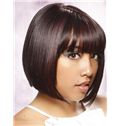 Fluffy Short Straight Capless Indian Remy Hair Bob Wigs