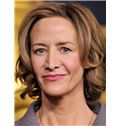 Janet McTeer Hairstyle Short Wavy Lace Front Human Hair Bob Wigs