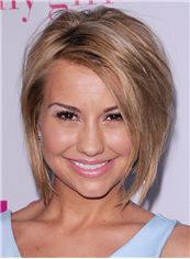 Chelsea Kane Hairstyle Short Straight Full Lace Human Hair Bob Wigs