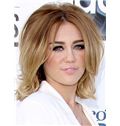 Miley Cyrus Hairstyle Medium Wavy Full Lace Human Hair Bob Wigs
