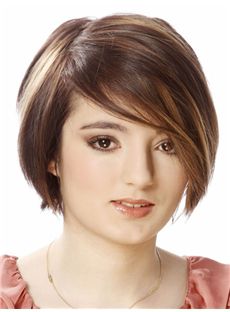 Sumptuous Short Straight Capless 100% Indian Remy Hair Bob Wigs