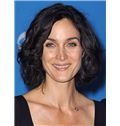 Carrie-Anne Moss Hairstyle Short Wavy Lace Front Human Hair Bob Wigs