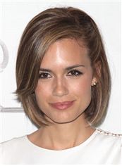 Torrey DeVitto Hairstyle Short Straight Lace Front Human Hair Bob Wigs