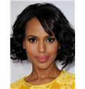 Boutique Kerry Washington Short Wavy Lace Front Remy Human Wigs for Black Women