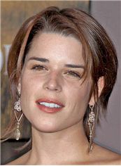 Neve Campbell Hairstyle Short Straight Full Lace Human Wigs