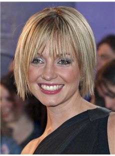 Elize du Toit Hairstyle Short Straight Capless Remy Hair Wigs