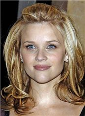 High Reese Witherspoon Hairstyle Medium Wavy Full Lace Human Wigs