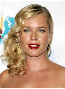 Rebecca Romijn Hairstyle Medium Wavy Lace Front Remy Hair Wigs