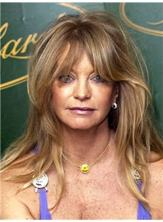 Newest Goldie Hawn Medium Wavy Capless Human Hair Wigs