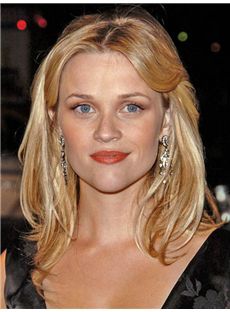 Noble Reese Witherspoon Medium Straight Lace Front Real Human Hair Wigs