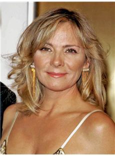 Nymph Kim Cattrall Medium Wavy Lace Front Human Hair Wigs