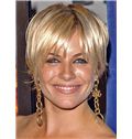 Pleasant Sienna Miller Hairstyle Short Straight Capless Remy Human Wigs 